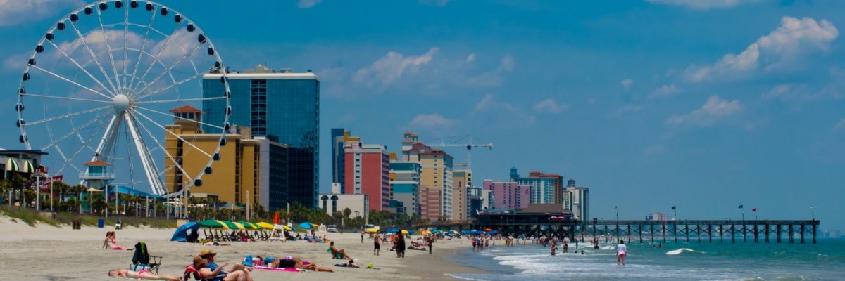 Myrtle Beach goers relax on the sand