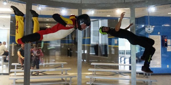 amazing displays of fitness in indoor skydiving wind tunnel