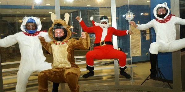 santa and friends fly in the paraclete wind tunnel