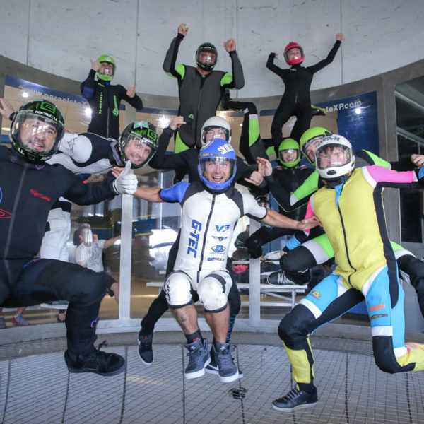 Group of freeflyers in the wind tunnel.
